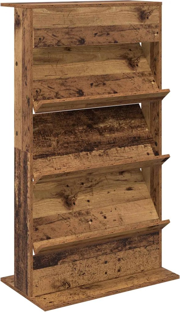 vidaXL Magazin állvány polcokkal Öreg fa 70 x 41 x 126 cm Faanyag
