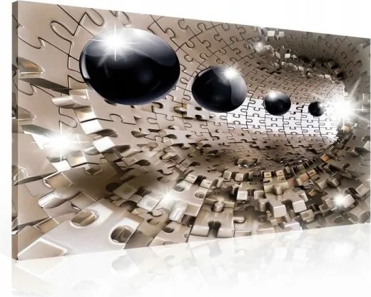 Vászonkép 60x40 Puzzle Alagút Gömbök Absztrakt Mélység Perspektíva