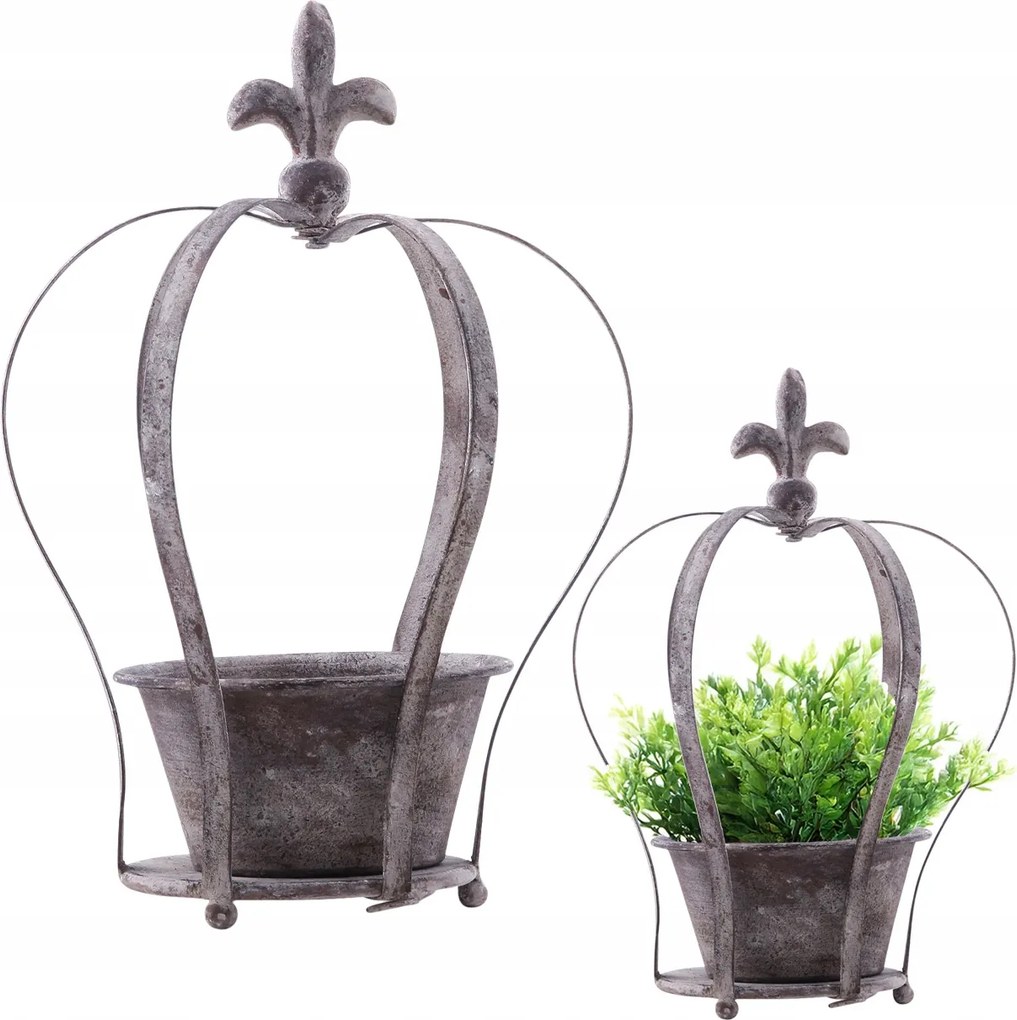 Dekoratív kerti takaró Fém korona 30x20cm Öregített