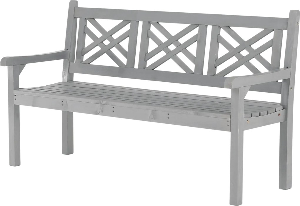 Fából készült kerti pad, szürke, 150 cm, FABLA