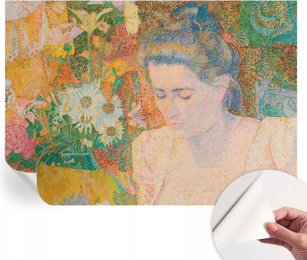 Dekoratív öntapadós fotótapéta irodába Virágos portré 312x219 cm