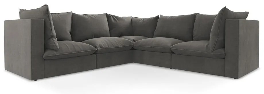 Sötétszürke sarokkanapé Manao – Makamii