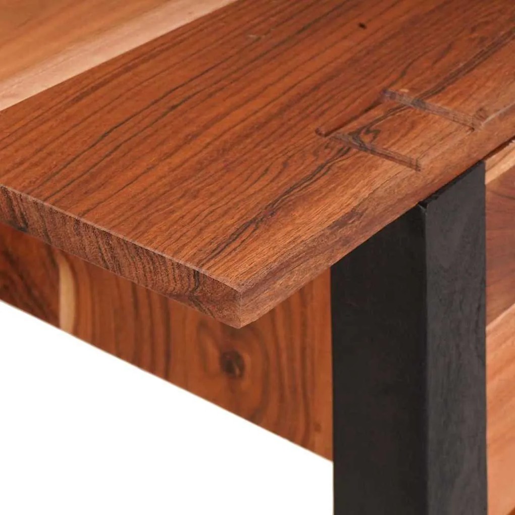 Konzolasztal fiókkal Barna 110 x 30 x 75 cm tömör akácfa