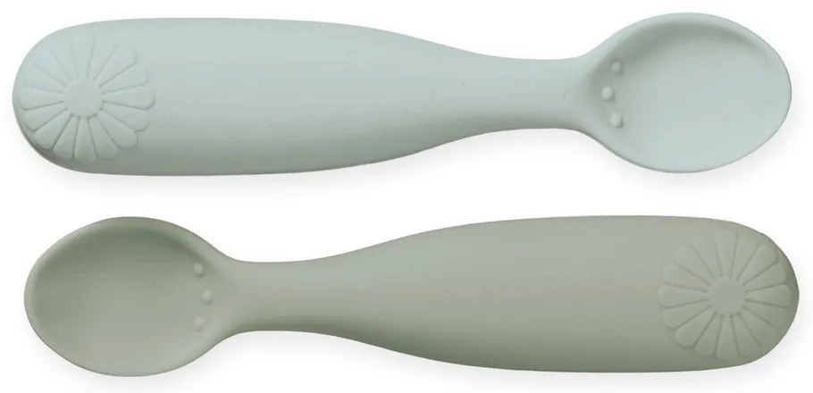 Khaki-világoskék szilikon gyerek kanál szett 2 db-os Olive Mix – Cam Cam Copenhagen