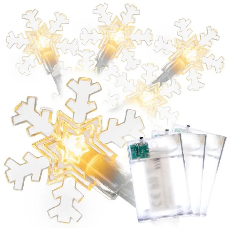 NEXOS Dekoratív világítás hópehely 20 LED meleg fehér 3 db