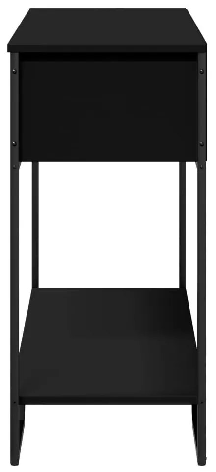 fekete szerelt fa tálalóasztal 100 x 35 x 74,5 cm