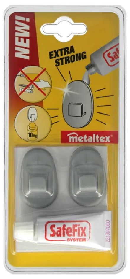 Grey 2 db fúrásmentes fali akasztó - Metaltex