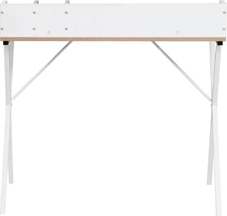 Számítógépasztal, világos tölgy/fehér, PSALMO