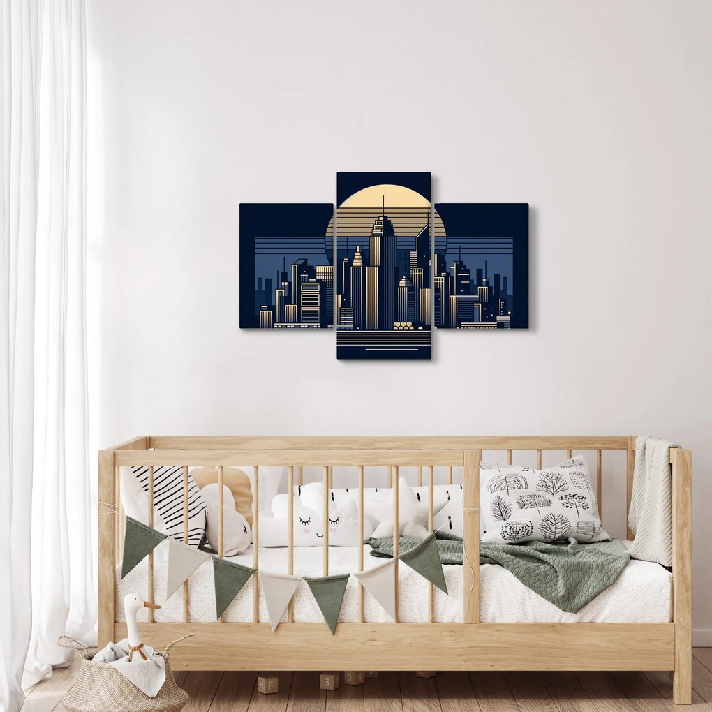 Kép – Geometrikus város (90x60 cm)