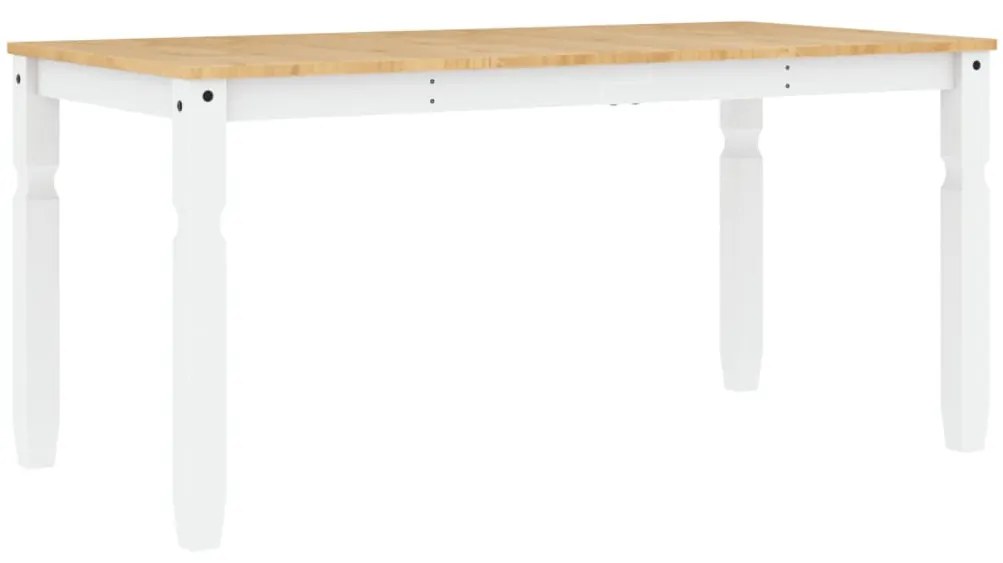 Corona fehér tömör fenyőfa ebédlőasztal 160 x 80 x 75 cm