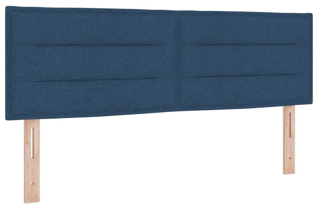 vidaXL Boxspring Ágy Mattal és LED Kék 160x200 cm Szövet