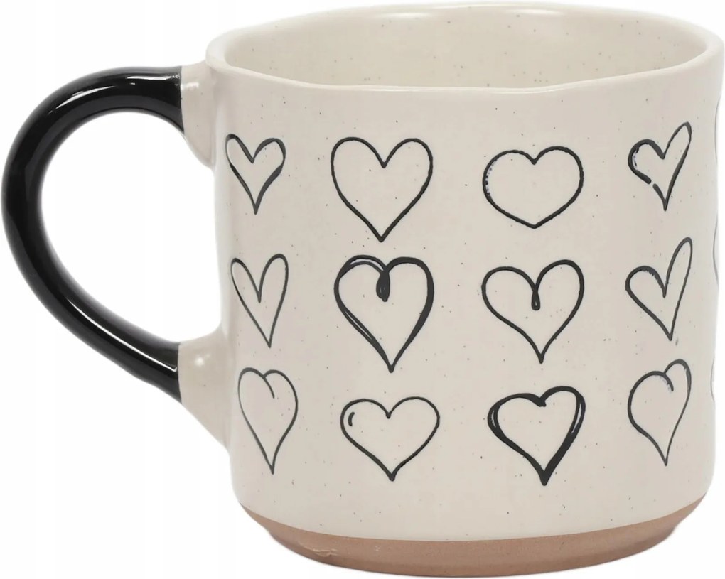 Kerámia Tea Kávéscsésze Bézs Szívecskés 350 ml Valentin Napra