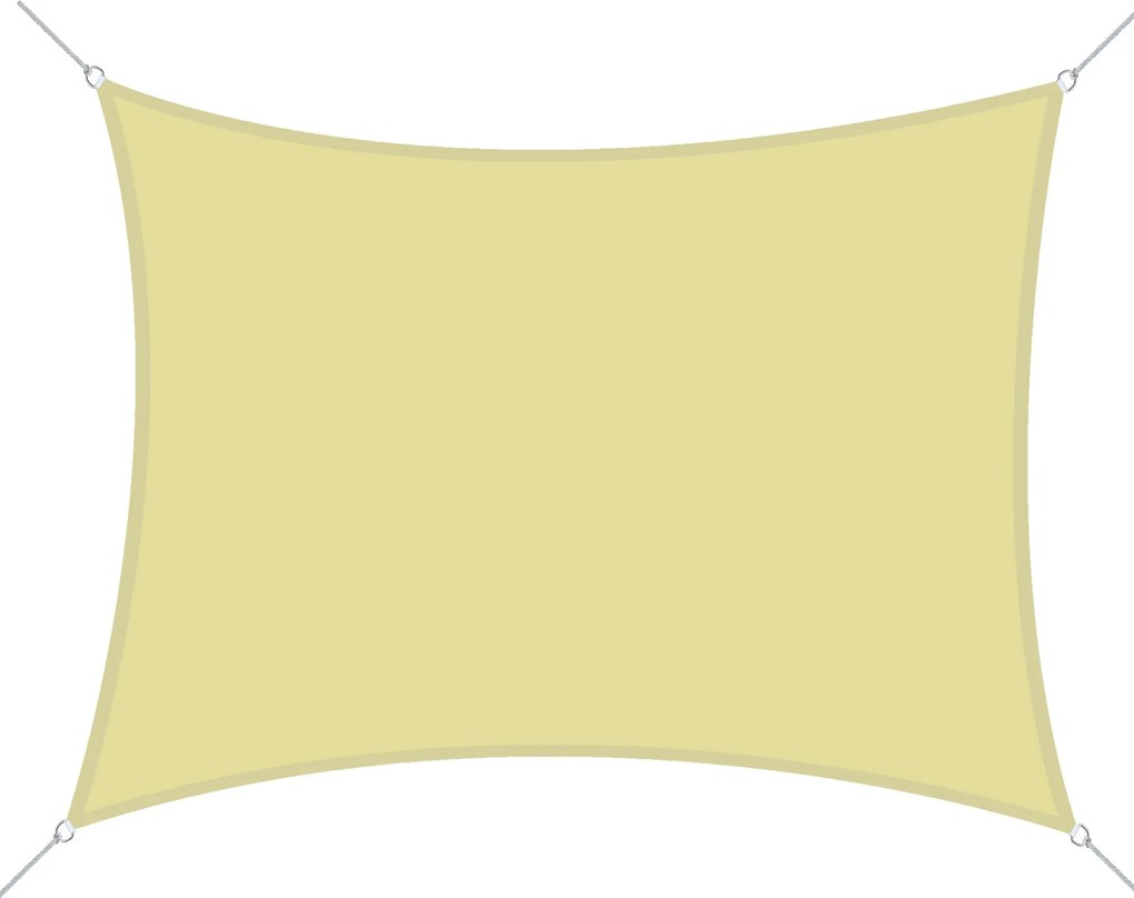 Outsunny Téglalap Alakú Napernyő Vitorla 4x6m - UV Védelem, Víztaszító, Homok Szín | Aosom