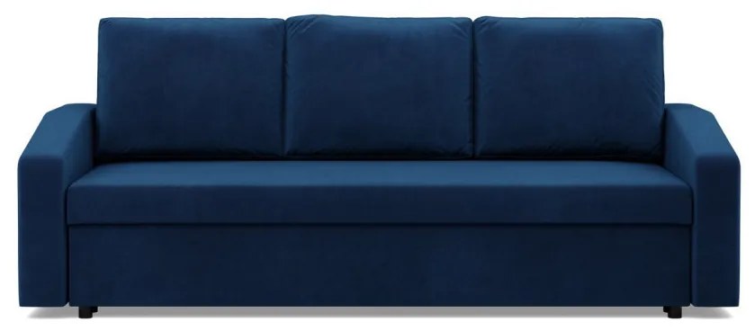 Zeus kanapéágy, bársony, bonell töltet, döntött kartámasz, kék