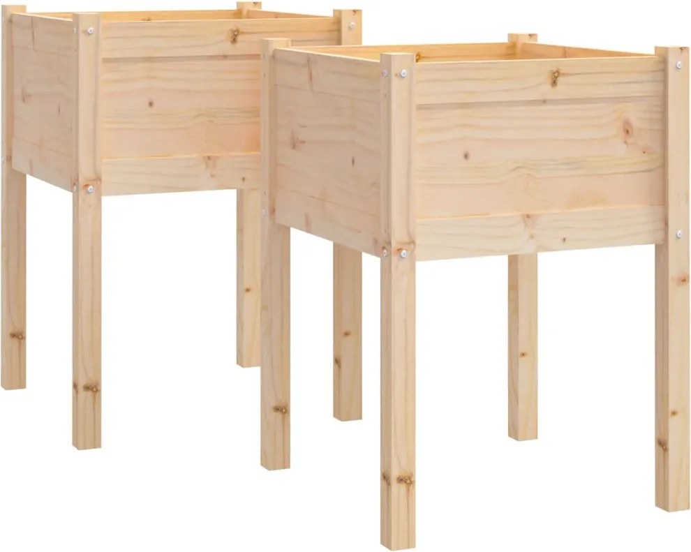vidaXL 2 db tömör fenyőfa kerti virágtartó 50 x 50 x 70 cm