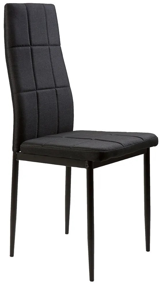 4 db-os magas háttámlájú fekete szövet étkezőszék