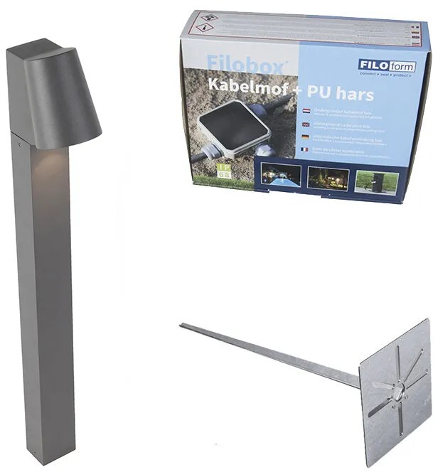 Modern, antracit kültéri állólámpa LED-del - Uma