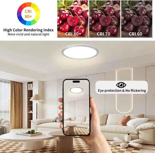Brilagi - LED fürdőszobai mennyezeti lámpa ULTRA SLIM LED/24W/230V átm. 42 cm ezüst IP54