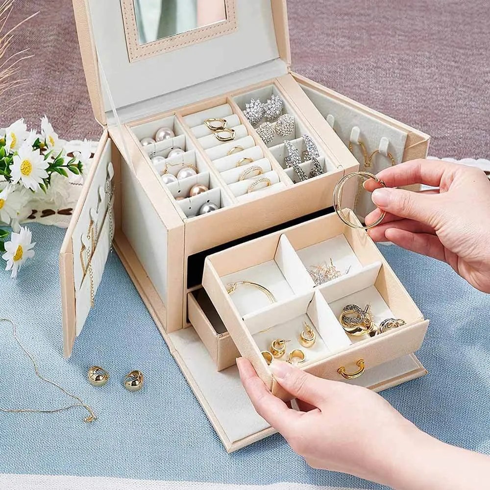 Ékszertartó táska, több színben-pezsgőszín