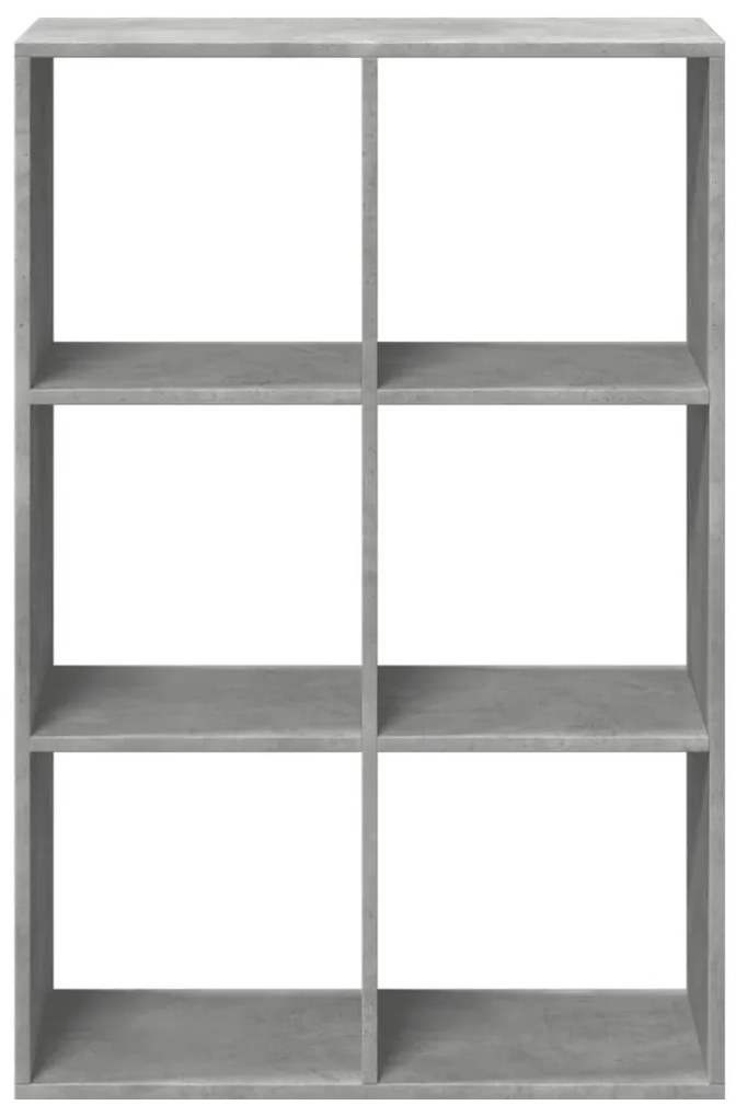 betonszürke szerelt fa elválasztó könyvespolc 69,5x29x103,5 cm