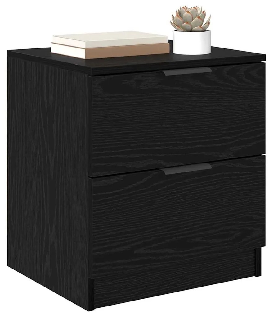 Éjjeliszekrény 2 pcs Musta tammi 45 x 39 x 50 cm Faanyag
