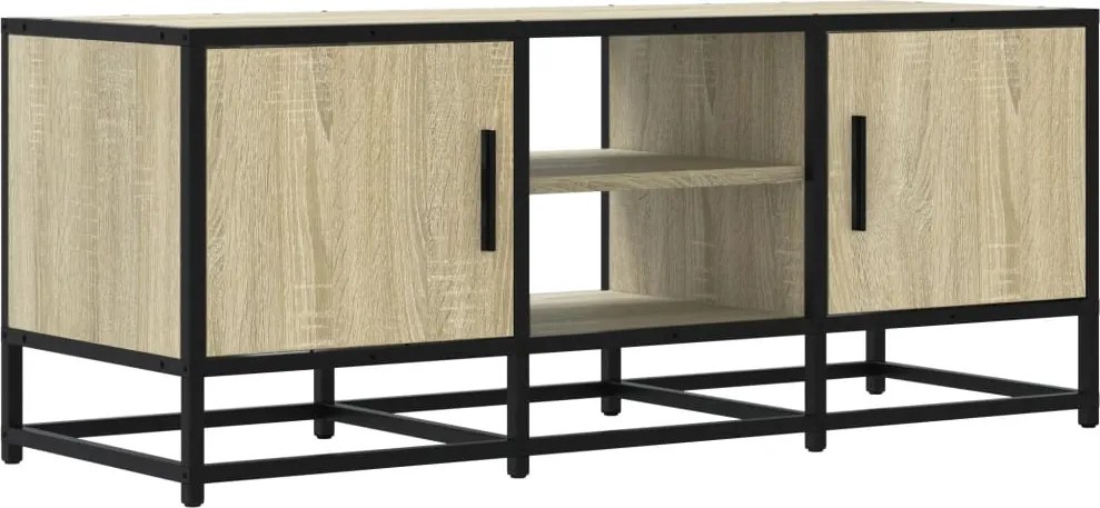 vidaXL sonoma tölgy színű szerelt fa és fém TV-szekrény 100x35x41 cm