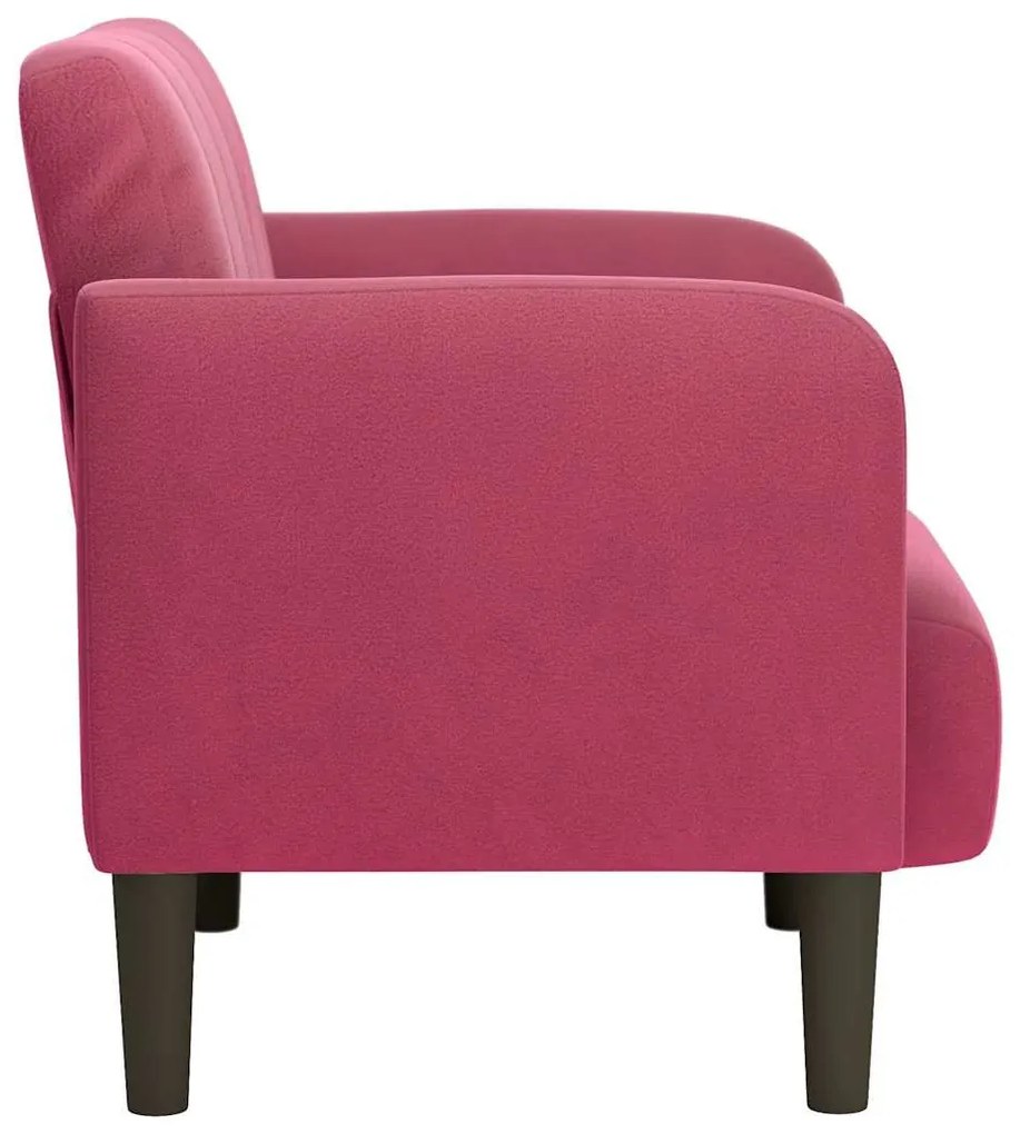 bordó bársony kanapészék karfával 54 cm