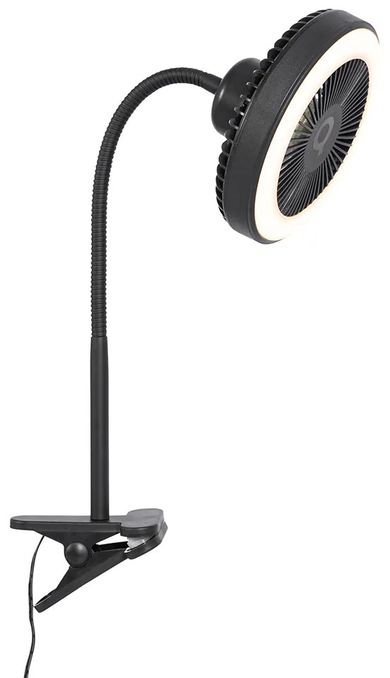 Asztali ventilátor fekete LED-del 2700K - Dores