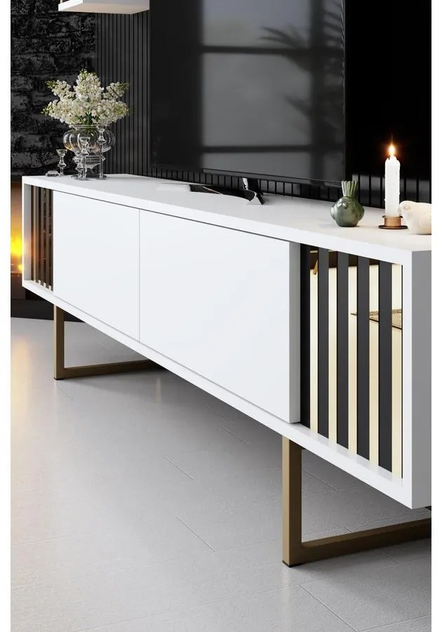 TV szekrény Gold Line - White, Black