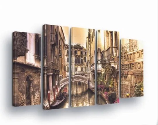 Vászonkép 150x100 Velence csatorna gondola Olaszország város építészet romantika