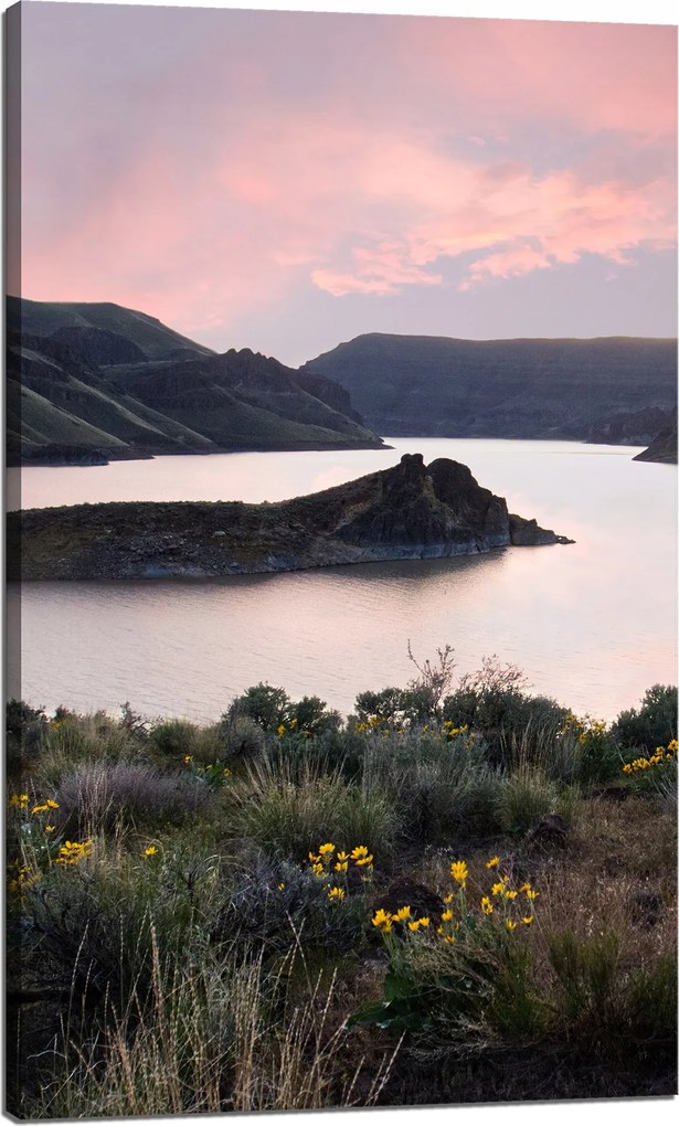 Vászonkép Természet Hegyek Víz Ég Virágok Növények 60x100