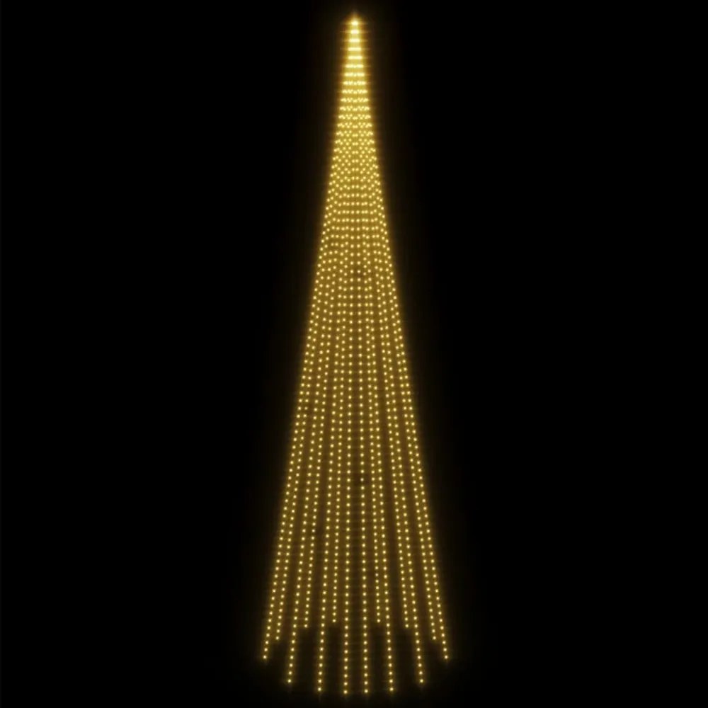 karácsonyfa zászlórúdon 1134 meleg fehér LED-del 800 cm