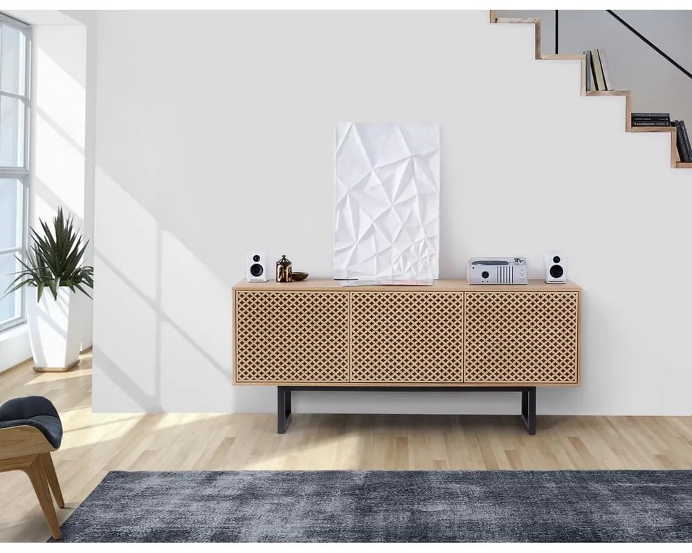 Camden Diamond komód tölgy dekorral, 175 x 75 cm - Woodman