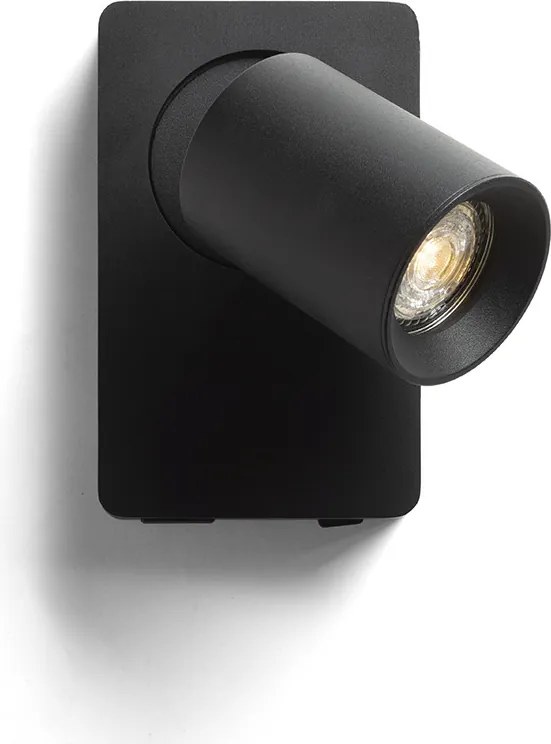 RENDL VOLTERA USB nástěnná černá 230V LED GU10 9W