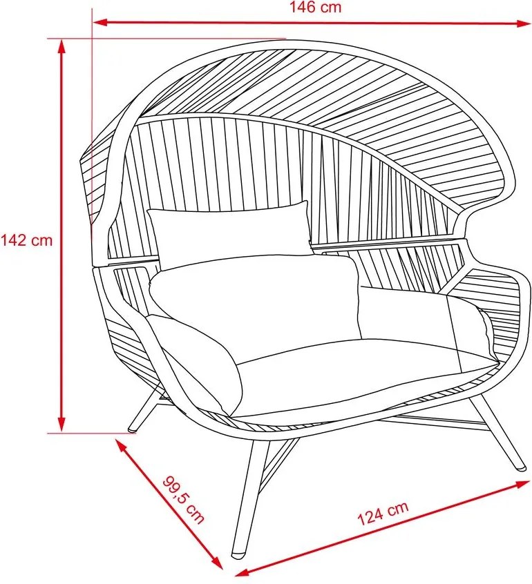 LUIZA Kétszemélyes kerti kanapé