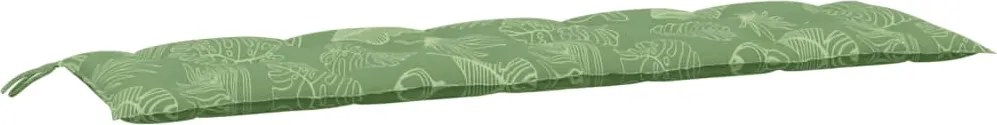 vidaXL levélmintás oxford szövet kerti padpárna 180 x 50 x 7 cm