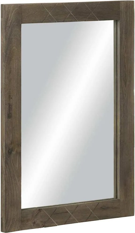 vidaXL fürdőszoba tükör szürke 50x3x70 cm tömörfa mangó szürke