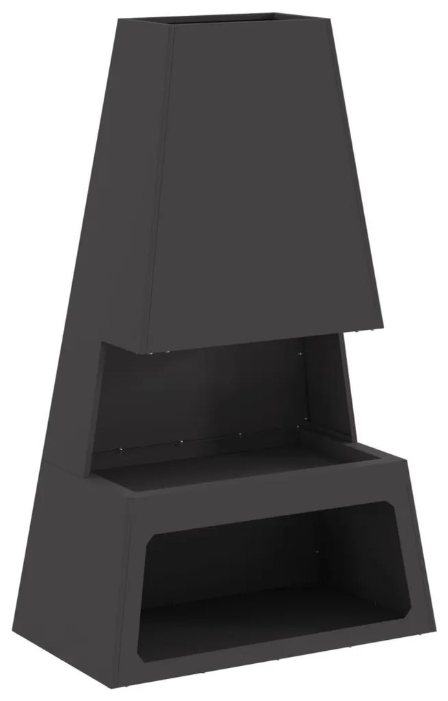 Tűzrakó Fekete 60 x 35 x 100 cm Hidegen hengerelt acél