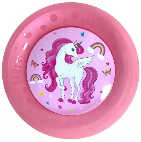 Unikornis Rainbow Colors micro prémium műanyag lapostányér 4 db-os szett 21 cm