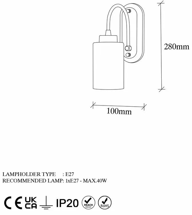 Fali lámpa Hemikilo - 13160, arany