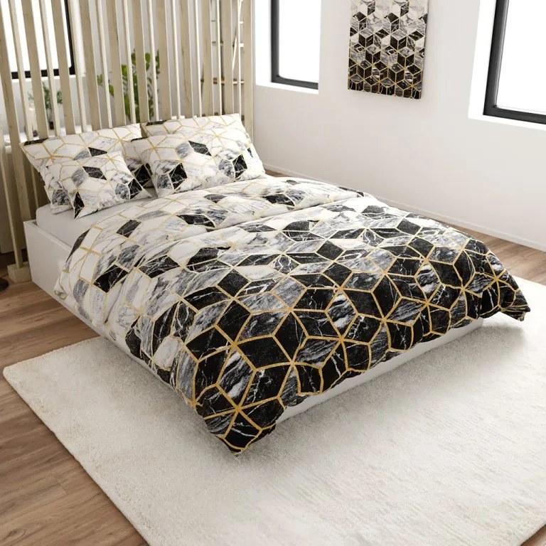 Pamut ágynemű ATHENA POLY fekete Ágyneműhuzat mérete: 70 x 90 cm | 140 x 200 cm