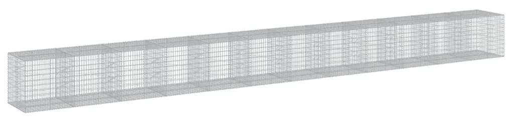 horganyzott vas gabion kosár fedéllel 1200 x 100 x 100 cm