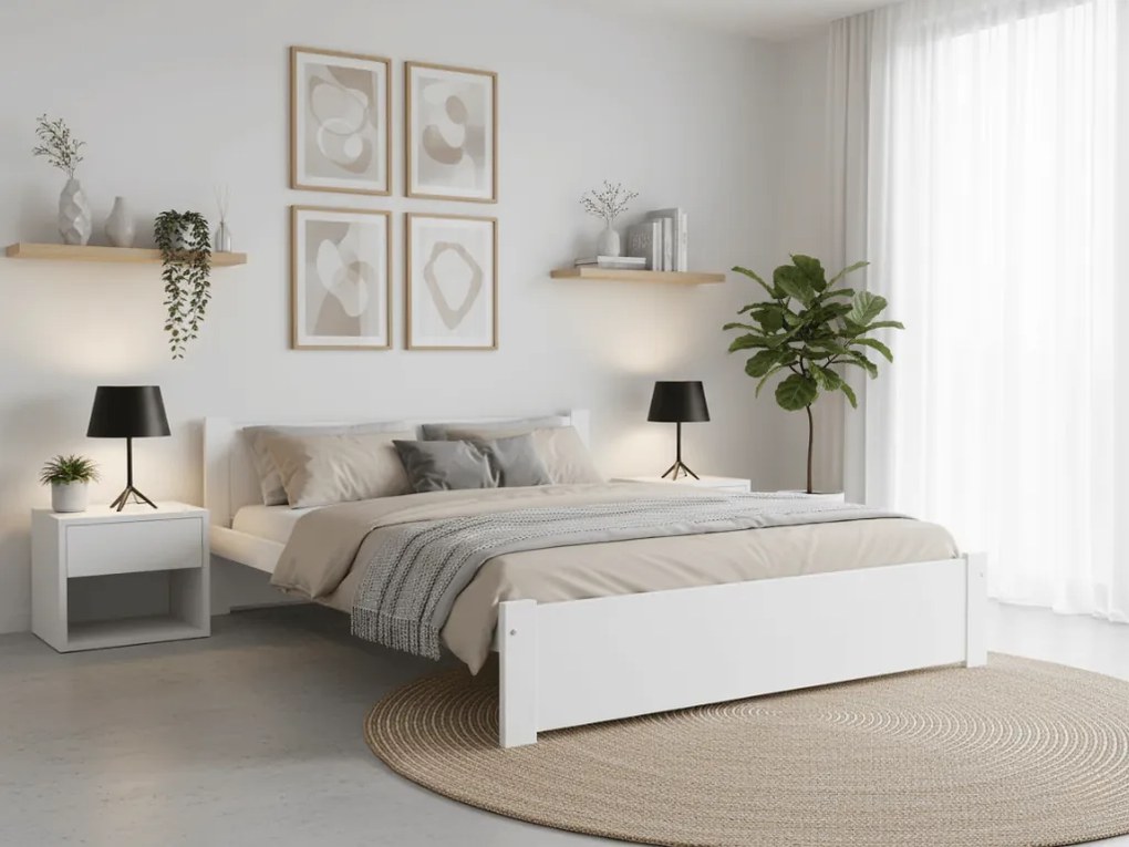 IKAROS ágy 120 x 200 cm, fehér Ágyrács: Léces ágyrács, Matrac: Coco Maxi 20 cm matrac