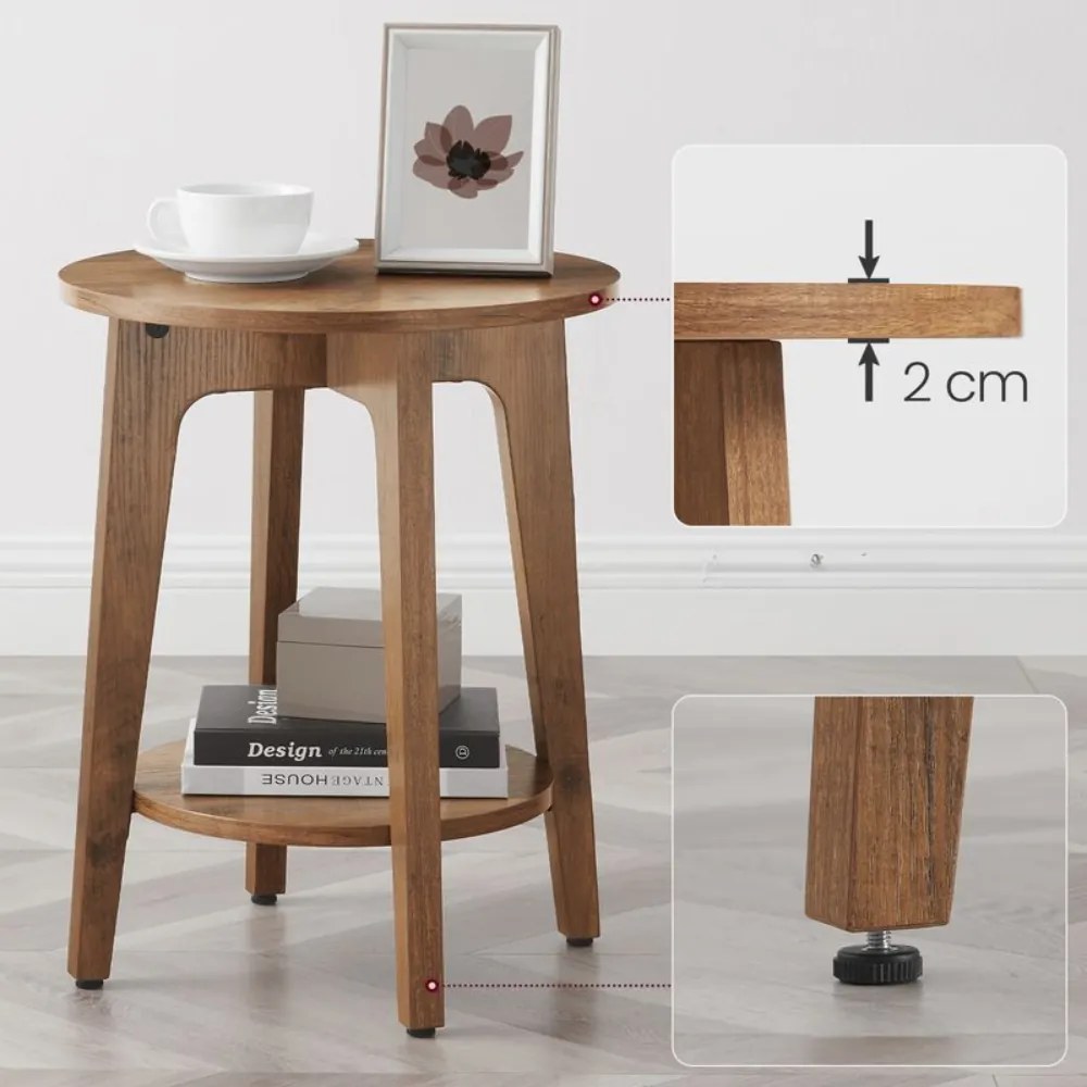 NORDIC dohányzóasztal, 40×50cm, barna Vasagle