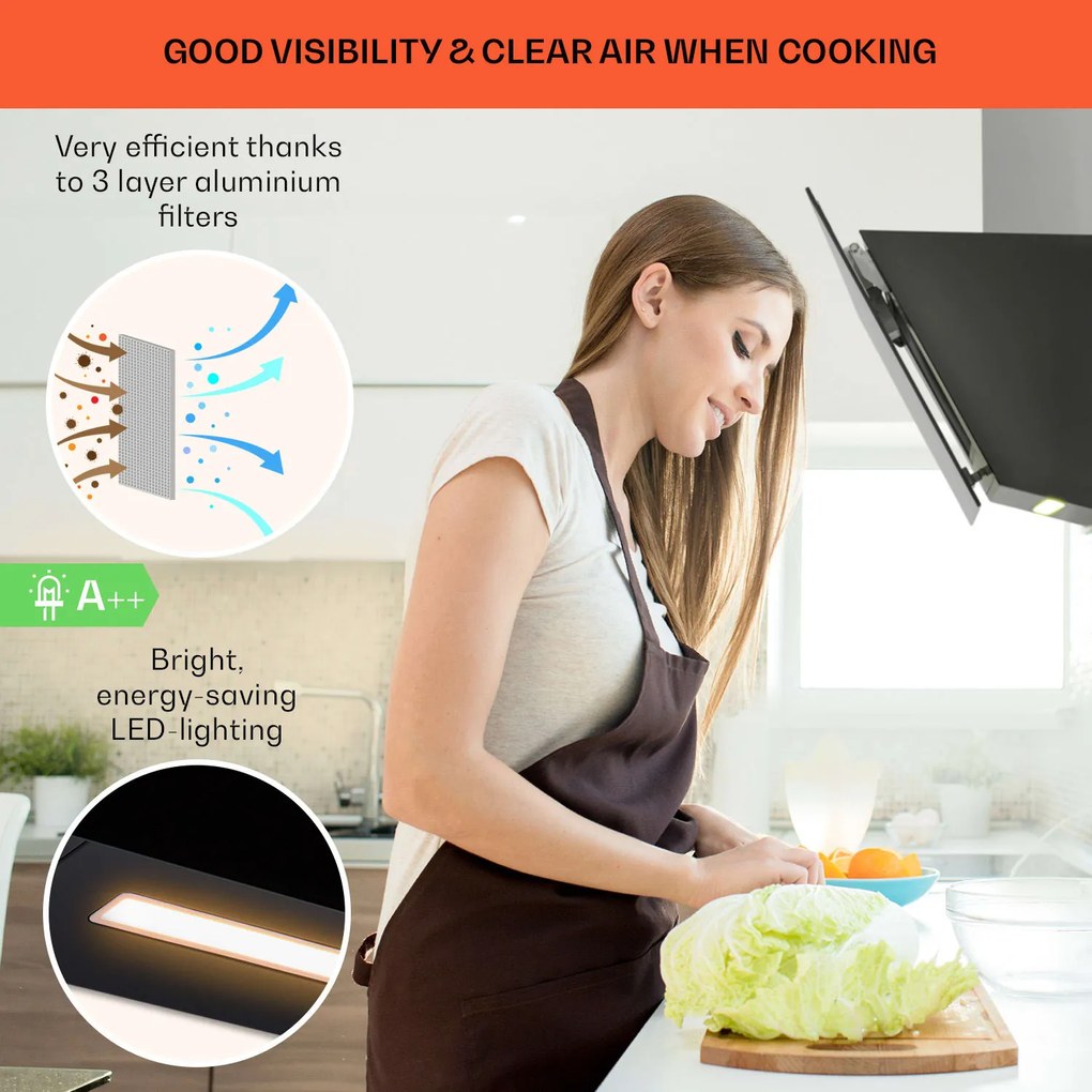 Ava 60 Smart, páraelszívó, 60cm, falra szerelhető, WiFi, A++, 515m³/ó, érintőképernyő