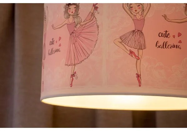 Duolla - Gyerek csillár zsinóron PRINT M 1xE27/40W/230V átm. 35 cm ballerinák