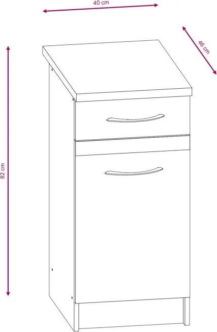 Konyhagarnitúra 240 cm. Világos Sonoma / Sötét Sonoma Színben. LIVIA