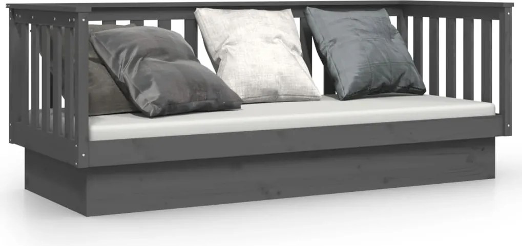 vidaXL szürke tömör fenyőfa kanapéágy 75 x 190 cm