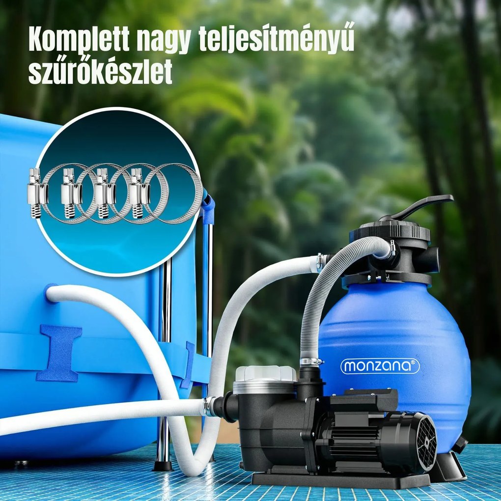 AQUA homokszűrő medencéhez, 9600 l/h, kék Monzana