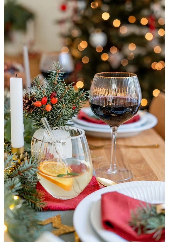 Piros poháralátét szett 4 db-os – Linen Tales